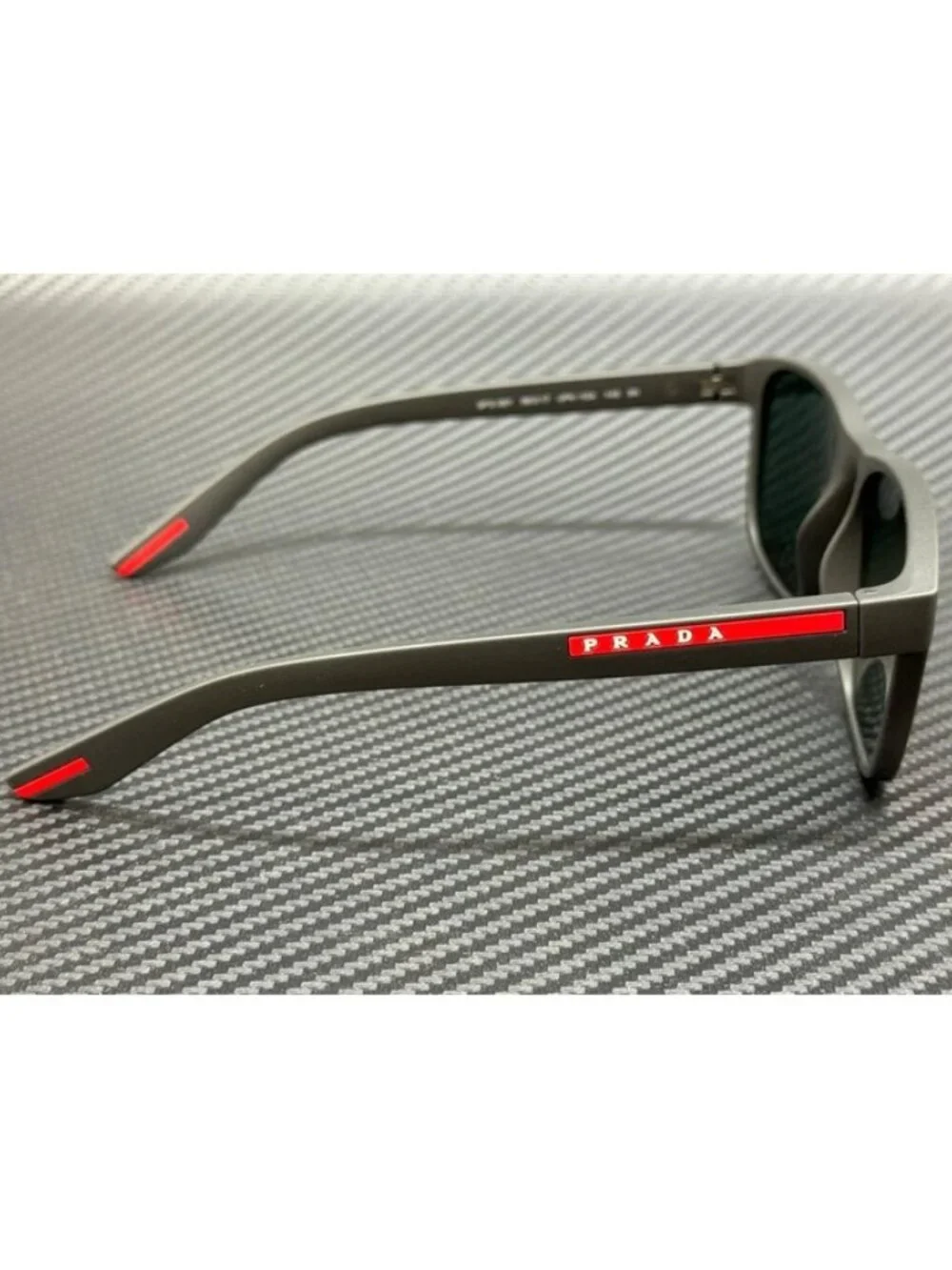 New Prada Linea Rossa Men Grey Rubber Sunglasses 56-17-145
